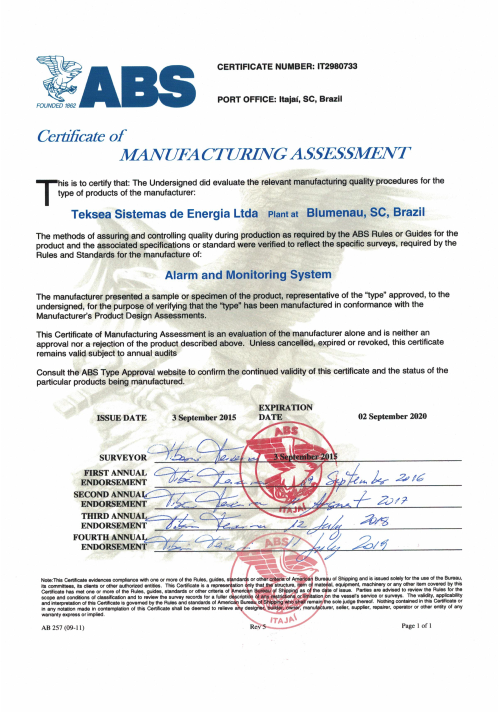 Manufacturing Assessment American Bureau Shipping